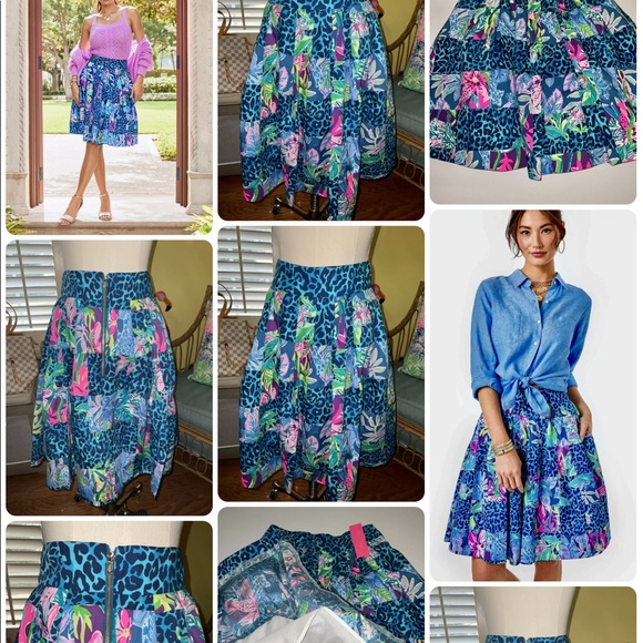 Lilly Pulitzer NWT Bryant Skirt Pop Up Lilly's Party Patch Size 2,14,16 - Picture 13 of 13
